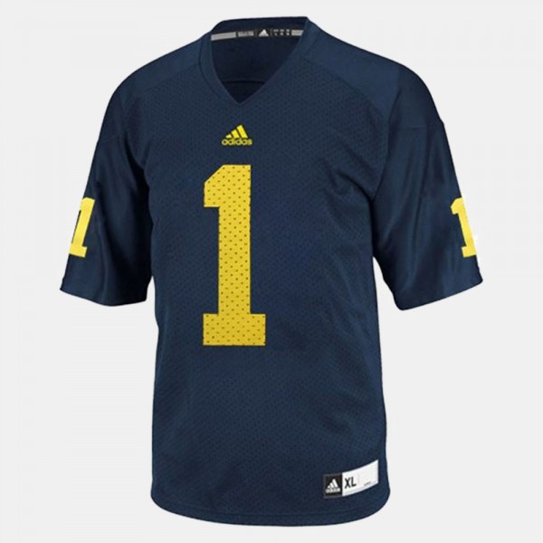 Michigan #1 For Men Braylon Edwards Jersey Blue College Football Embroidery